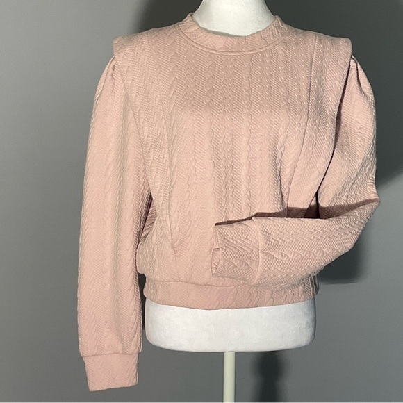 (Blank NYC) Sm Barbie Core Cable Knit Pattern With Cute Pleat Detail, Cuffs - Picture 12 of 16